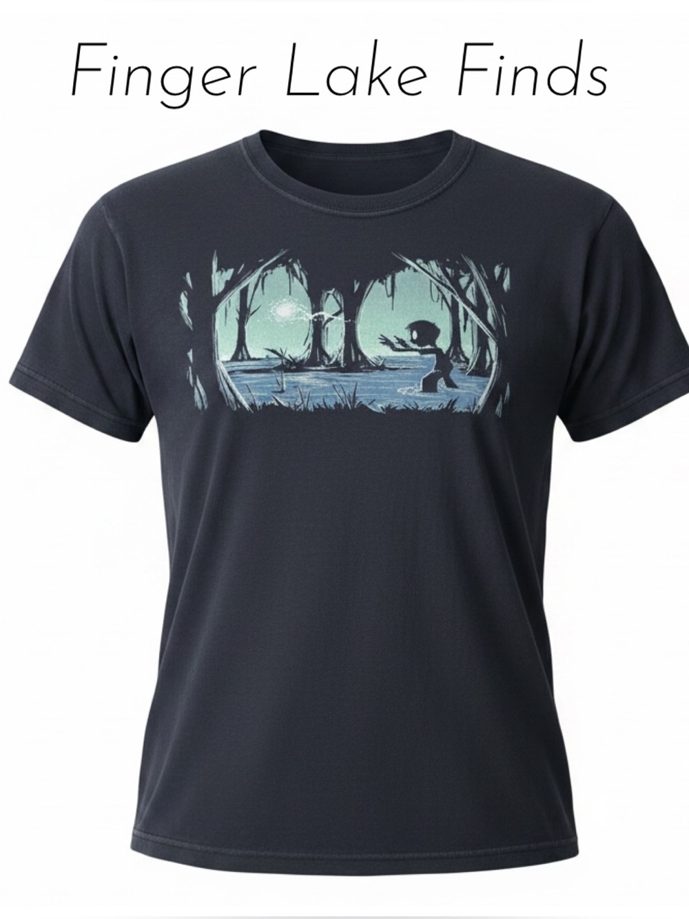 Navy Blue Limbo Inspired Short Sleeve Graphic Tee, 2XL